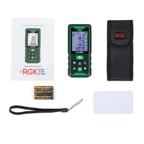 Лазерный дальномер RGK DL100G (с поверкой) - зеленый луч