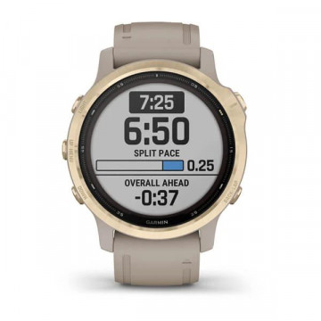 Часы Garmin Fenix 6S Pro Solar золотистый с песочным ремешком