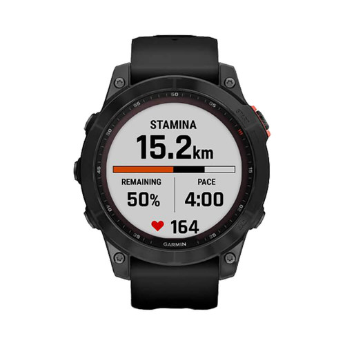 Часы Garmin Fenix 7 Solar серый с черным ремешком