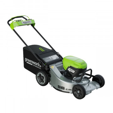 Аккумуляторная газонокосилка самоходная Greenworks LM221S бесщеточная 82V с АКБ 5 Ач + ЗУ 4А